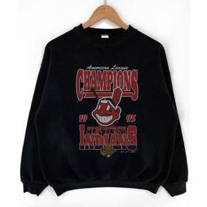 Cleveland Indians 1995 Champions Black Graphic Short Sleeve Tee
